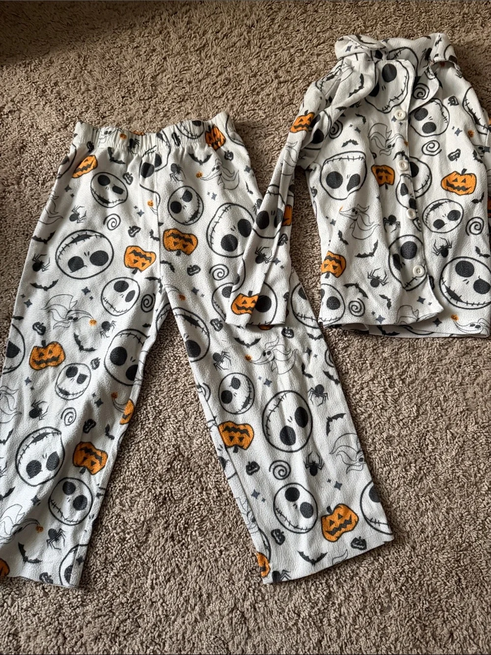 Disney Halloween Jack Skellington Pajama Set - White & Orange